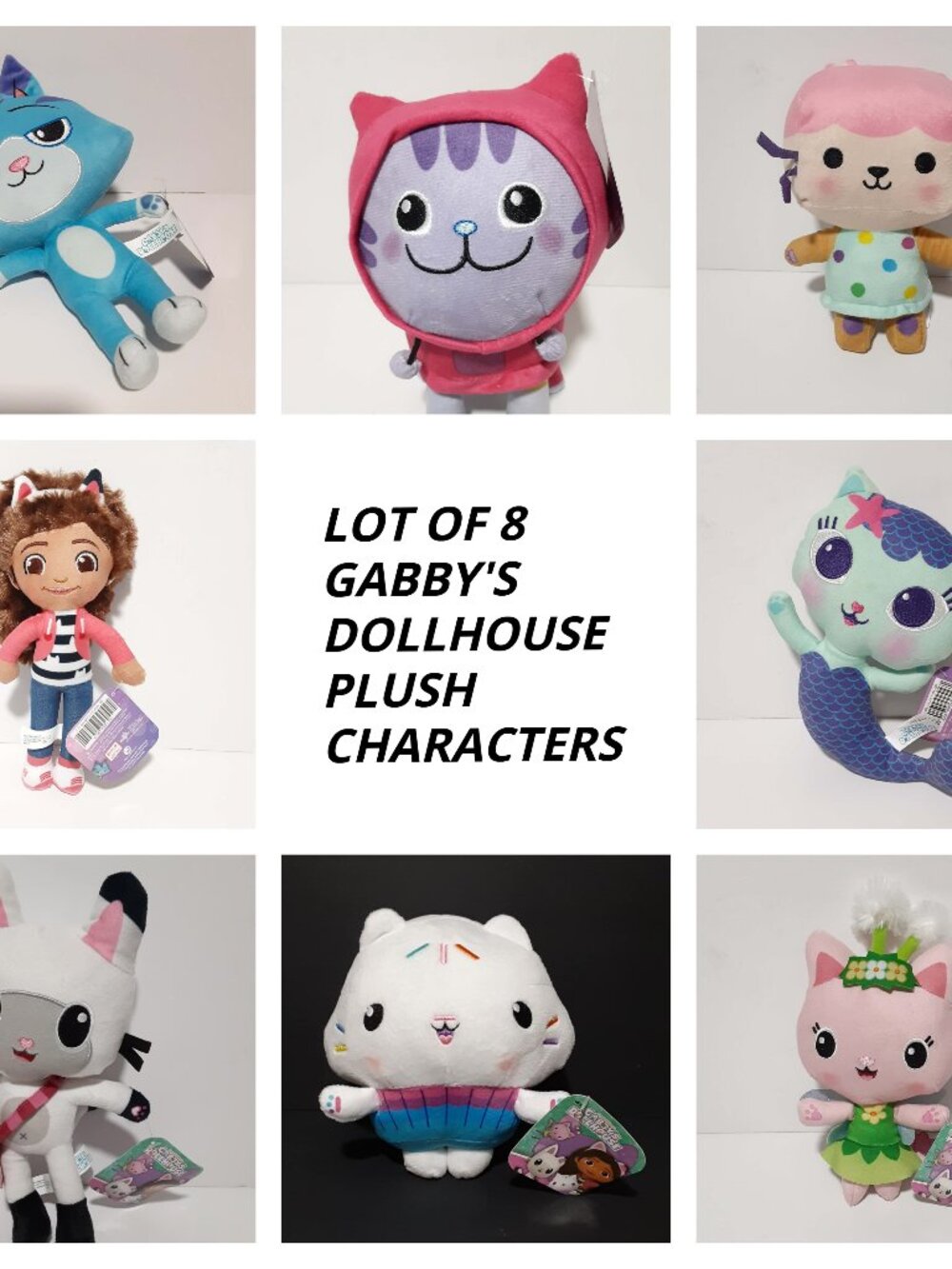 Gabby's Dollhouse Lot of 8 Plush Characters - Dreamworks - New With Tags